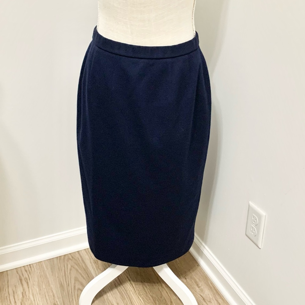 Vintage Pendleton Wool Skirt - Navy Blue - 8